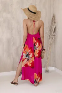 Women's Summer Viscose Dress - Fuchsia