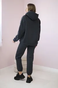 Insulated cotton set, sweatshirt with embroidery + Graphite trousers