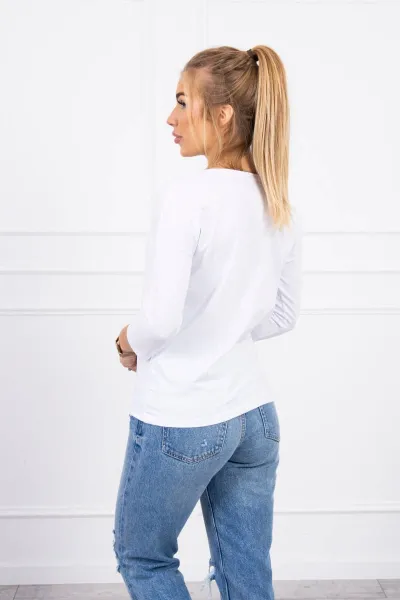 White blouse with V-neck