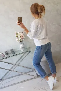 White blouse with V-neck