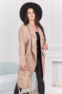 Cape with pockets dark beige