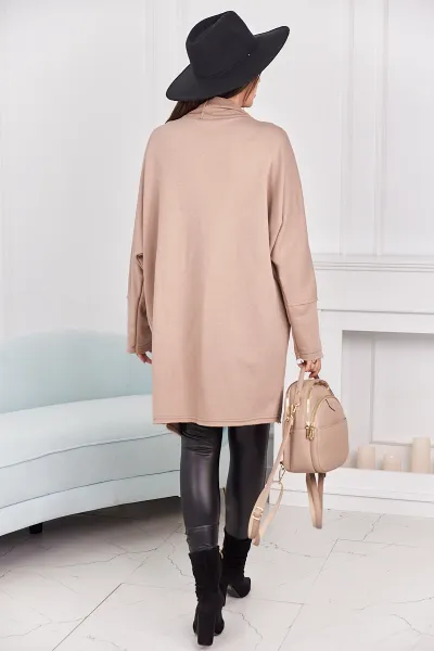 Cape with pockets dark beige