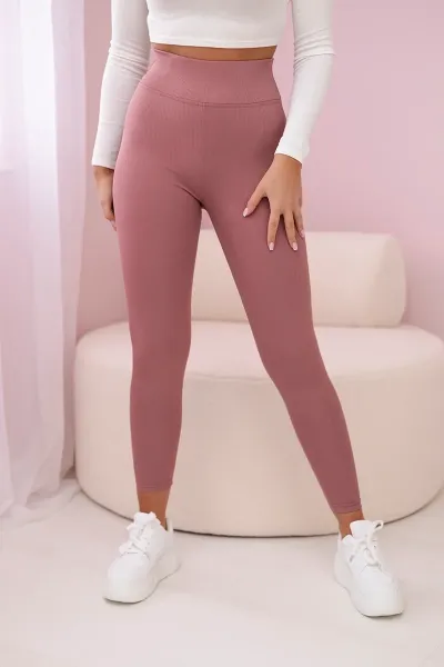 Striped leggings trousers navy pink