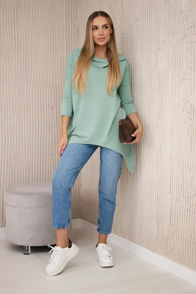 Sweatshirt with a dark mint cycling print