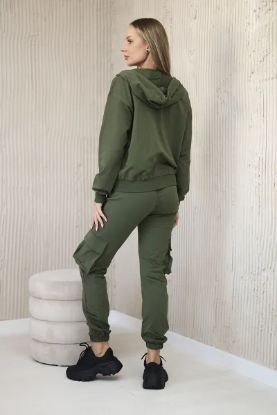 Set 3in1 sweatshirt + top + khaki pants