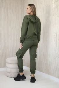 Set 3in1 sweatshirt + top + khaki pants
