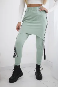 Pants/suit with dark mint selfie lettering