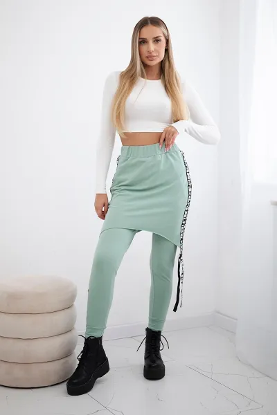 Pants/suit with dark mint selfie lettering