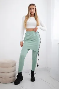 Pants/suit with dark mint selfie lettering