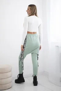 Pants/suit with dark mint selfie lettering