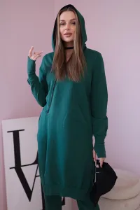 Set of sweatshirt with long side dark green