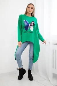 Legínovo Oversize béžová blúzka s potlačou Farba: Svetlozelená, Veľkosť: UNI