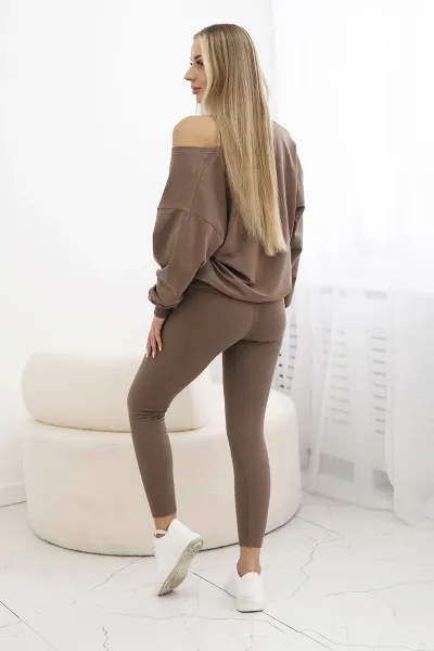3-piece set sweatshirt + top + mocca leggings