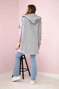 Short zip sweatshirt in grey