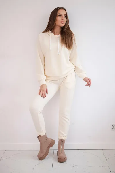 Hoodie set ecru