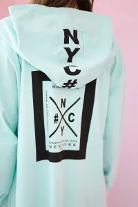 Oversize mint hooded cape