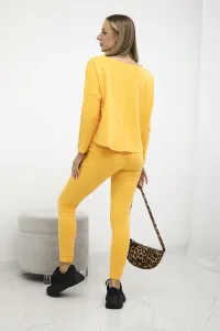 Legínovo Súprava s čiernou oversized blúzkou Farba: Svetlo hnedá, Veľkosť: UNI