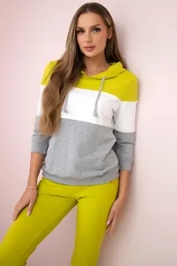 Set with colorful kiwi+white stripes