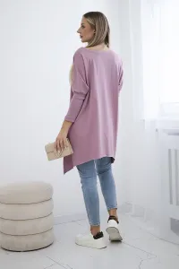 Oversize blouse with rainbow lip print navy pink