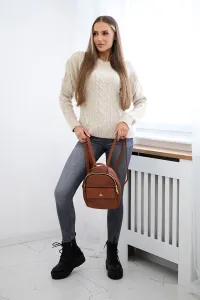 Sweater with beige weave of braids