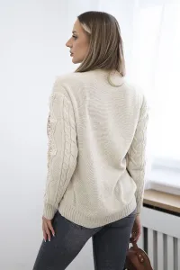 Sweater with beige weave of braids