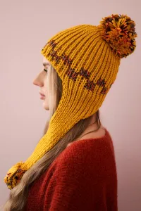 Women's cap with long ears Nadia K321 mustard