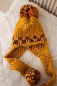 Women's cap with long ears Nadia K321 mustard