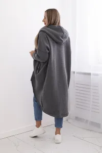 Long insulated graphite sweatshirt
