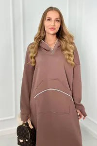 Insulated mocha hooded dress