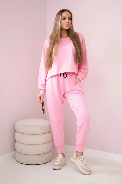 Set 2-piece sweatshirt + trousers light pink