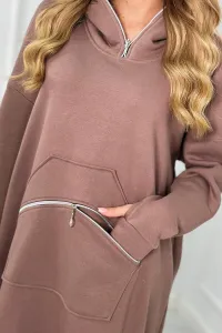 Insulated mocha hooded dress