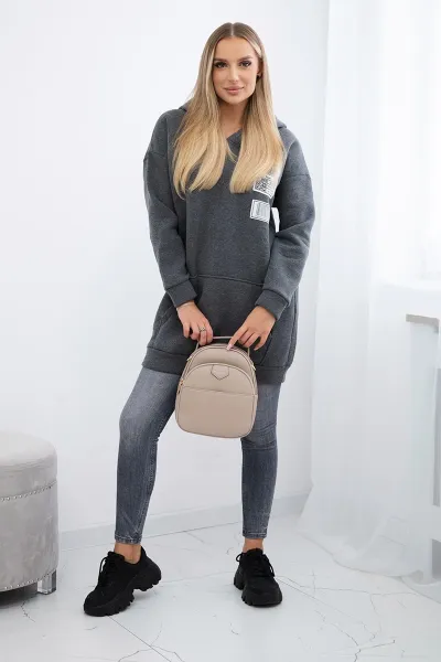 Hoodie with graphite patches