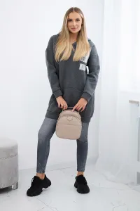 Hoodie with graphite patches