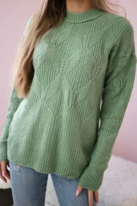 Pullover sweater with fashionable dark mint fabric