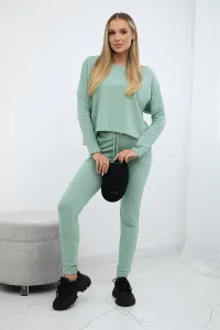 Set with oversize blouse dark mint
