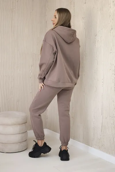 Insulated set with embroidery Los Angeles mocha