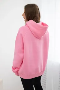 Cotton insulated hoodie light pink