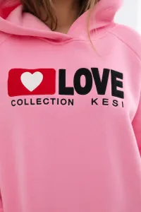 Cotton insulated hoodie light pink
