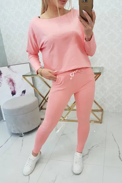 Set with oversized blouse apricot