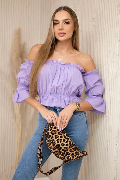 Purple blouse over the shoulder