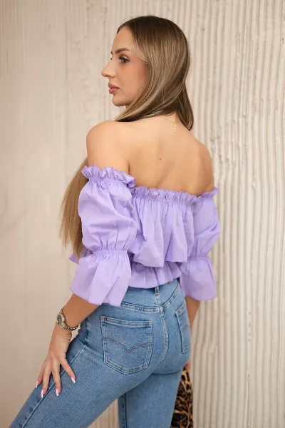 Purple blouse over the shoulder