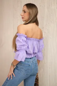 Purple blouse over the shoulder