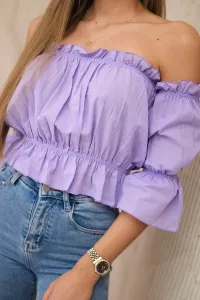 Purple blouse over the shoulder