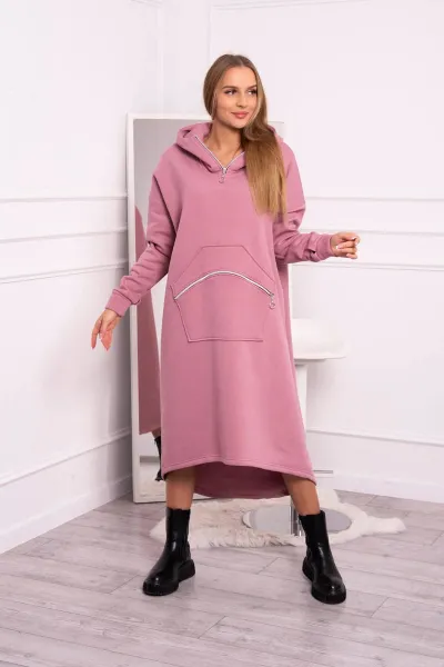 Insulated dress with hood navy pink