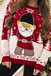 Christmas sweater with red Santa Claus