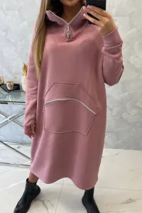 Insulated dress with hood navy pink