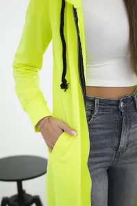 Legínovo Béžová mikina s kapucňou Farba: Neonovo žltá, Veľkosť: UNI