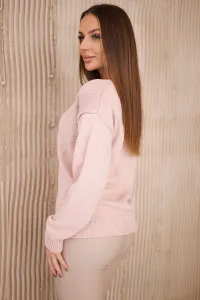 V-neck sweater powder pink