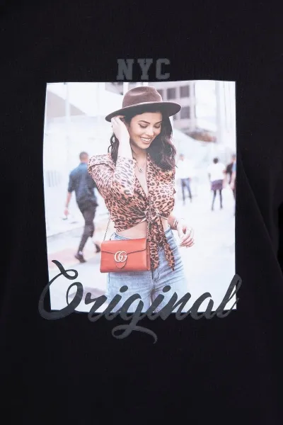 Blouse with Original black print