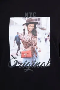 Blouse with Original black print